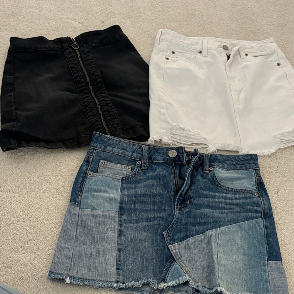 Stylish Denim and Skirt Trio